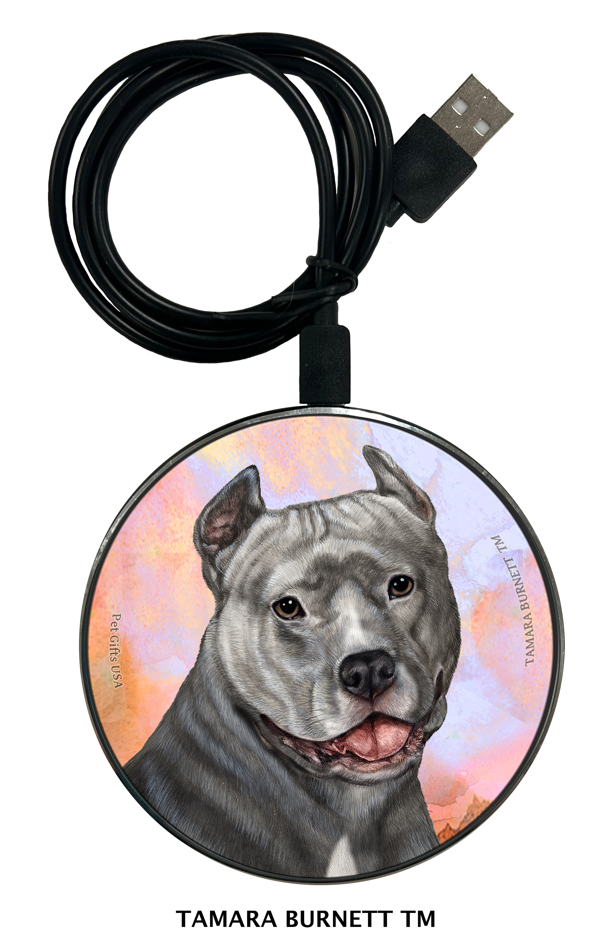Pit Bull Blue Cropped - Zoomies Phone Charger image
